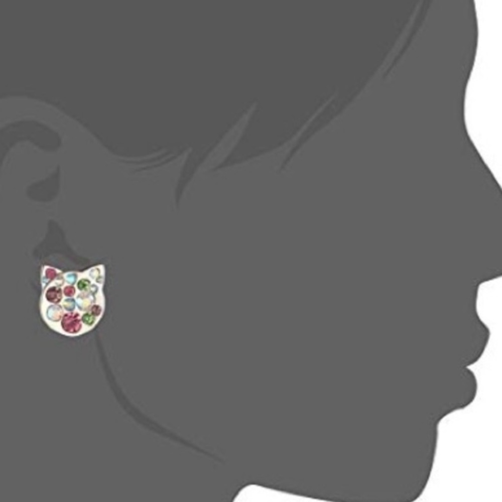 New Betsey Johnson Cat Stud Earrings - Picture 6 of 7